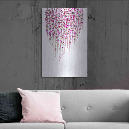 Luxe Metal Art 'Fancy Dots Pink' by Andrea Haase Metal Wall Art,24x36