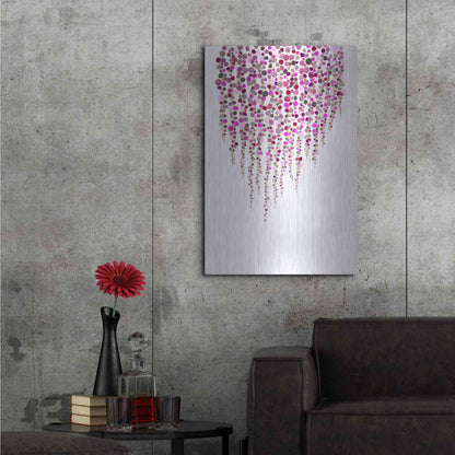 Luxe Metal Art 'Fancy Dots Pink' by Andrea Haase Metal Wall Art,24x36