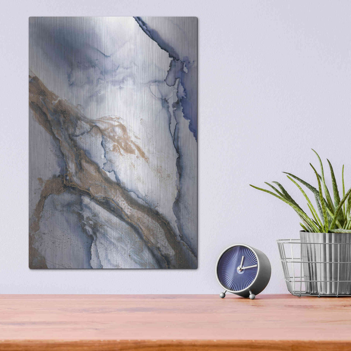 Luxe Metal Art 'Alcohol Ink Fantasy III' by Andrea Haase Metal Wall Art,12x16