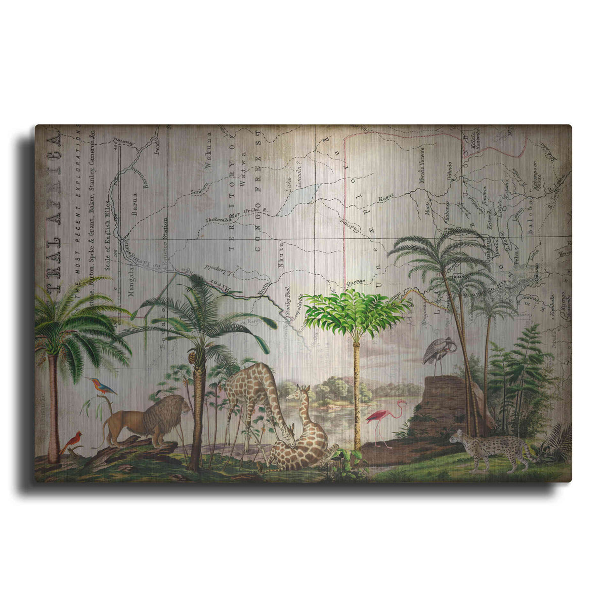 Luxe Metal Art 'Wild Animals Paradise Green' by Andrea Haase Metal Wall Art