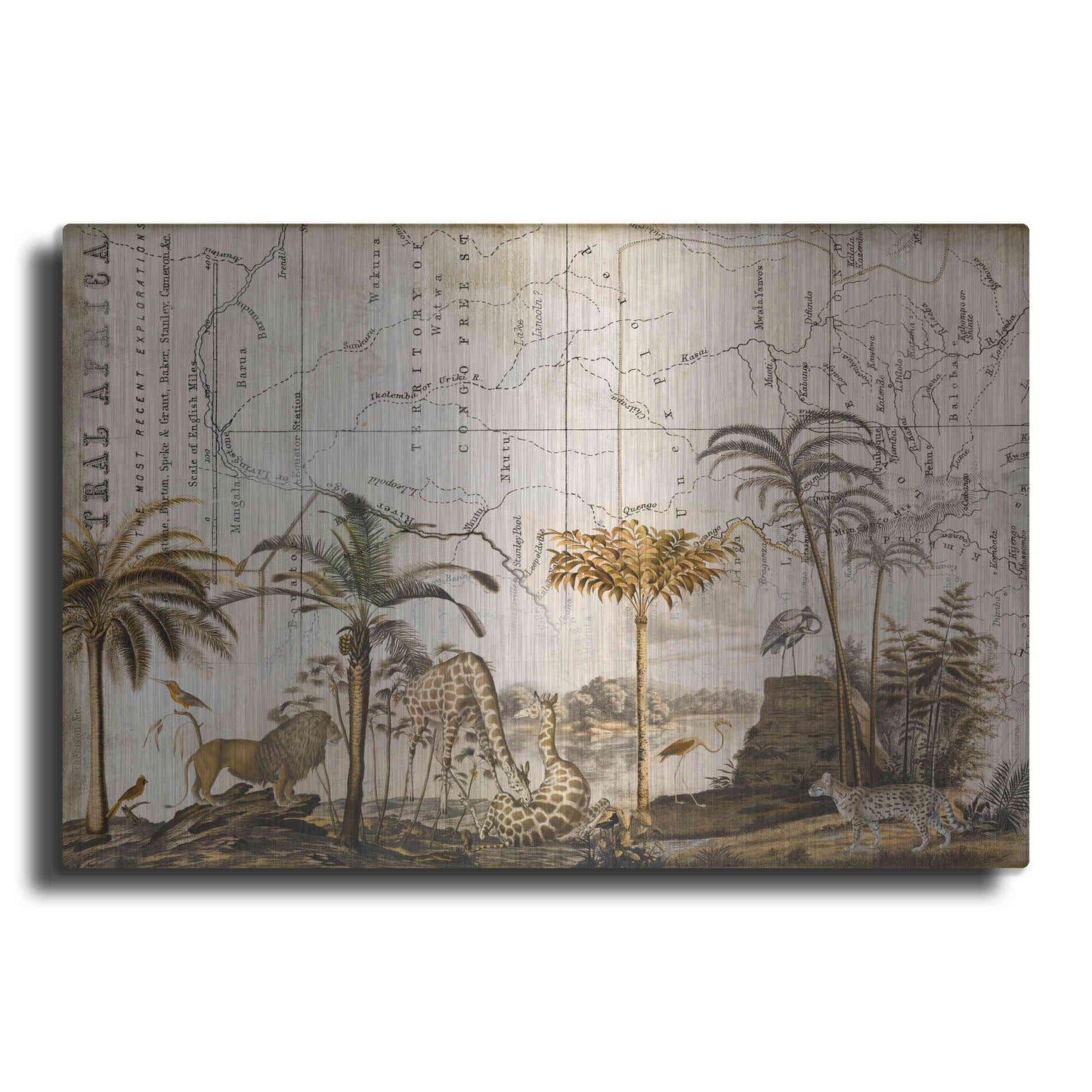 Luxe Metal Art 'Wild Animals Paradise Brown' by Andrea Haase Metal Wall Art