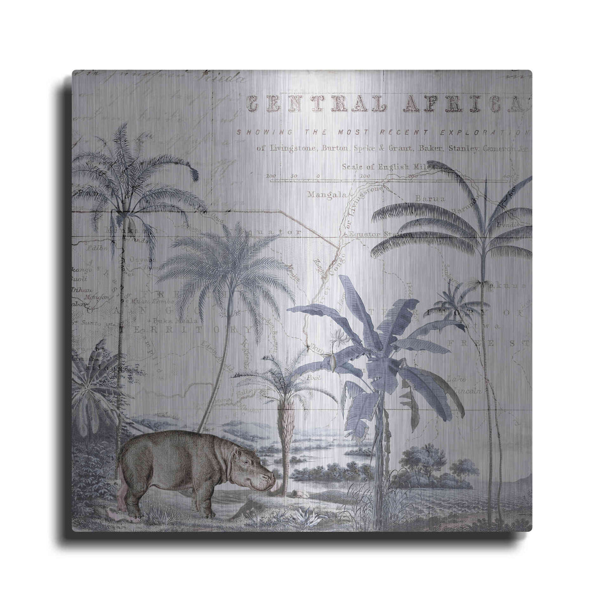 Luxe Metal Art 'Hippo Adventure' by Andrea Haase Metal Wall Art