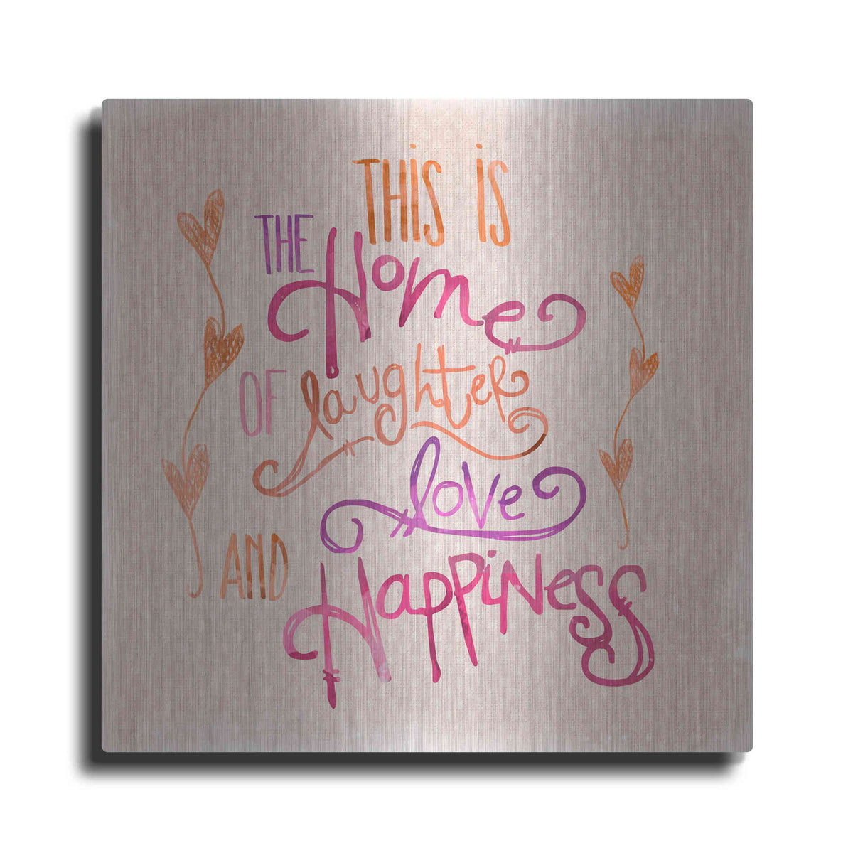 Luxe Metal Art 'Home Of Happiness' by Andrea Haase Metal Wall Art