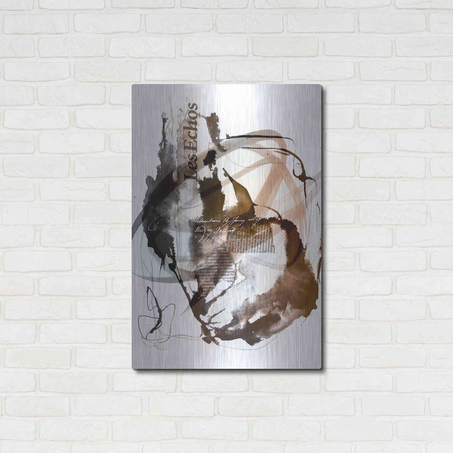 Luxe Metal Art 'Story Of Passion Brown' by Andrea Haase Metal Wall Art,24x36