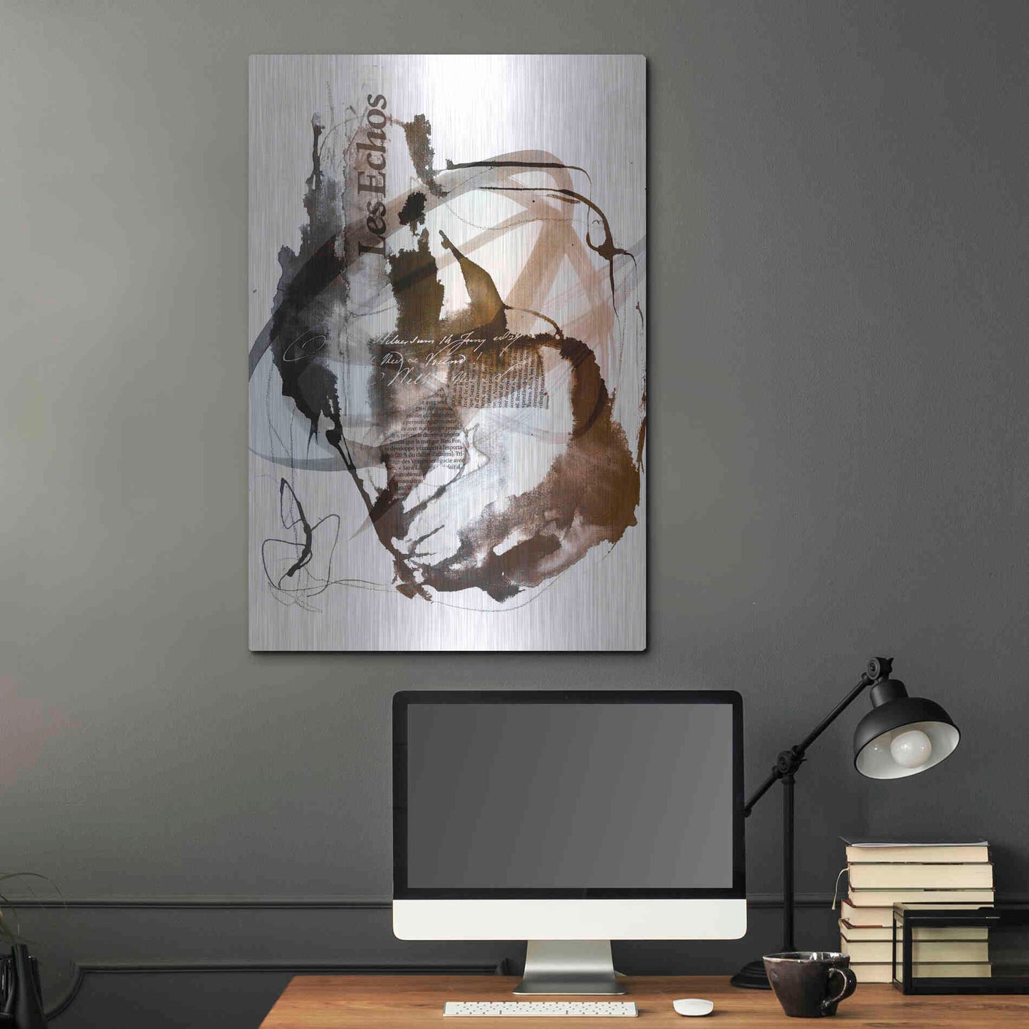 Luxe Metal Art 'Story Of Passion Brown' by Andrea Haase Metal Wall Art,24x36