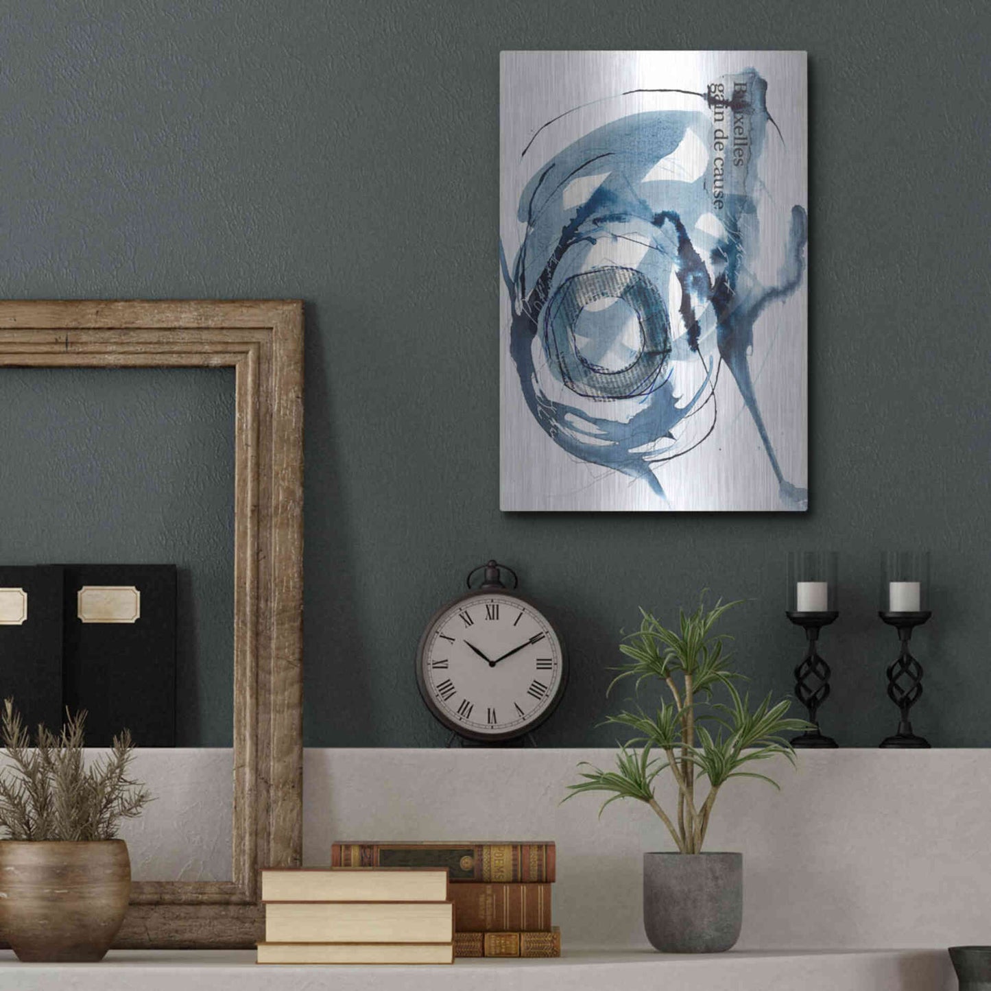 Luxe Metal Art 'Story Of Hope Blue' by Andrea Haase Metal Wall Art,12x16