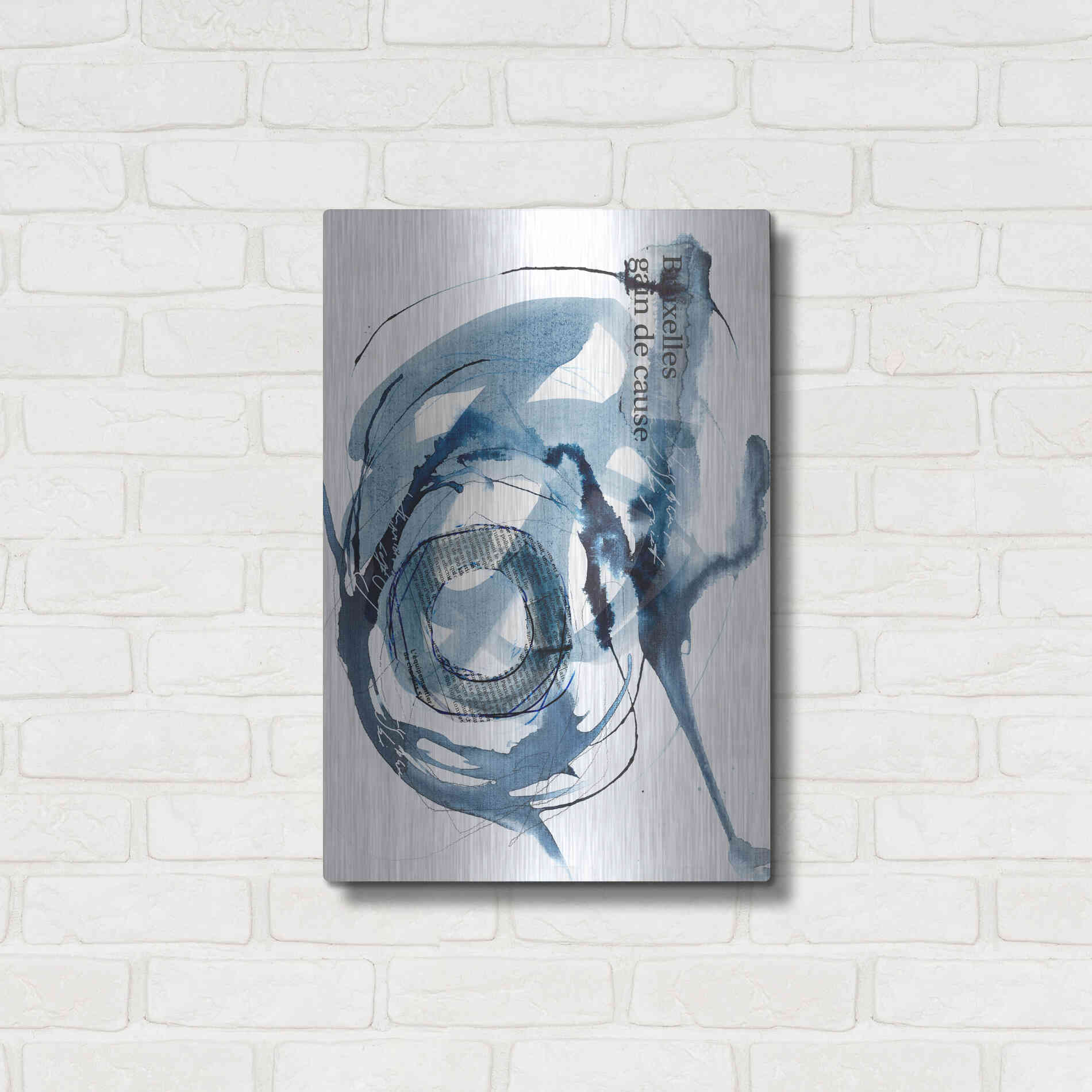 Luxe Metal Art 'Story Of Hope Blue' by Andrea Haase Metal Wall Art,16x24