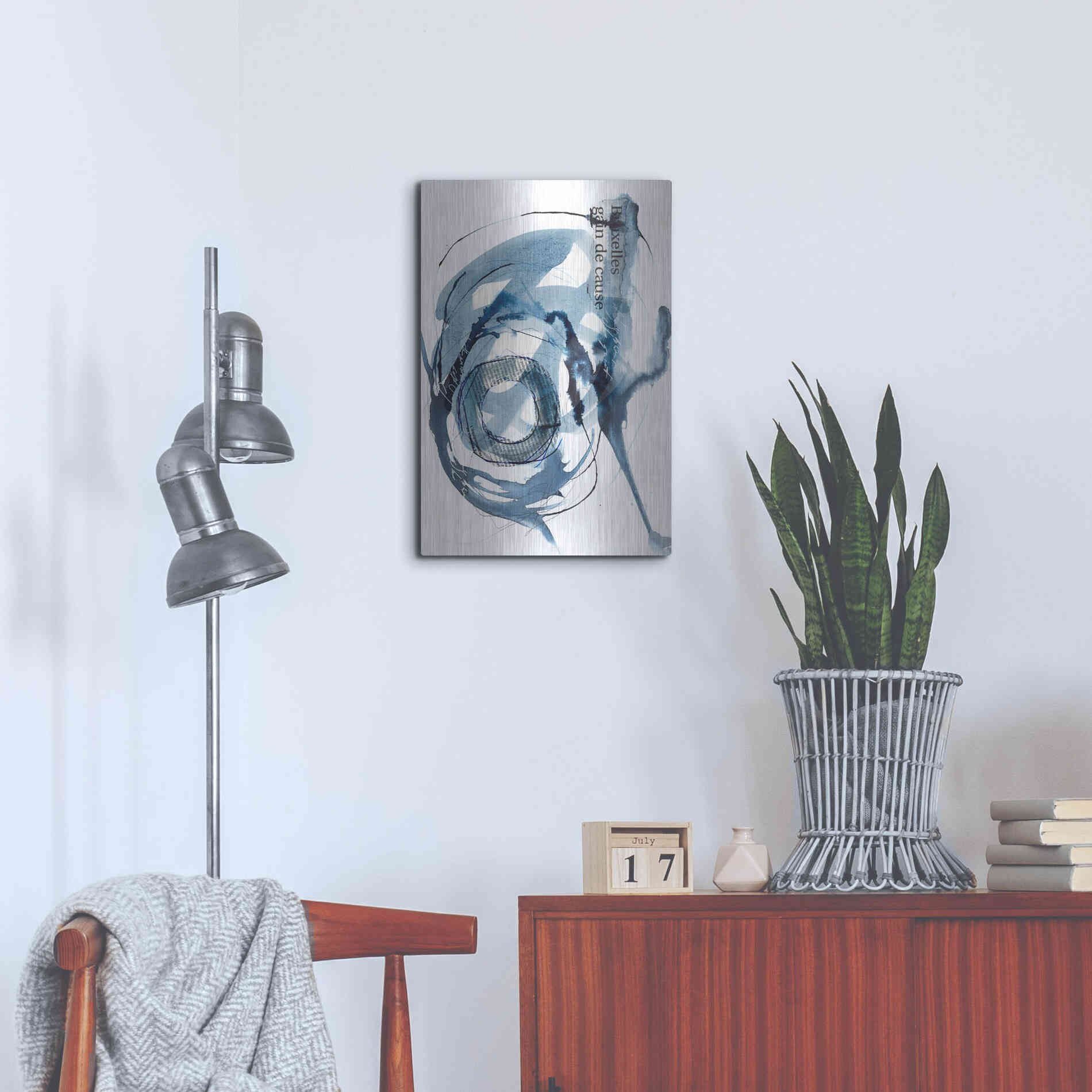 Luxe Metal Art 'Story Of Hope Blue' by Andrea Haase Metal Wall Art,16x24