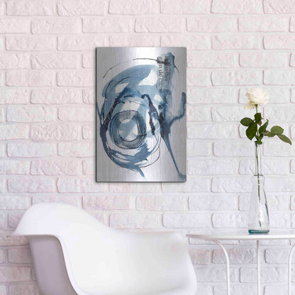 Luxe Metal Art 'Story Of Hope Blue' by Andrea Haase Metal Wall Art,16x24