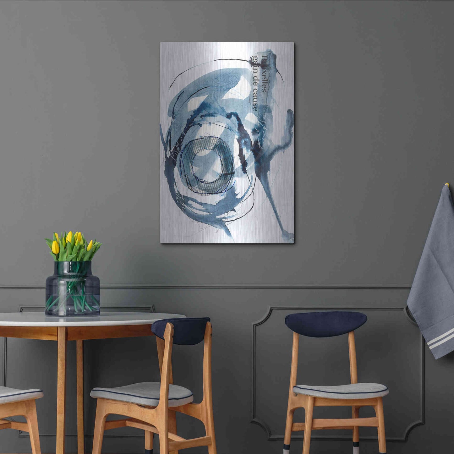 Luxe Metal Art 'Story Of Hope Blue' by Andrea Haase Metal Wall Art,24x36