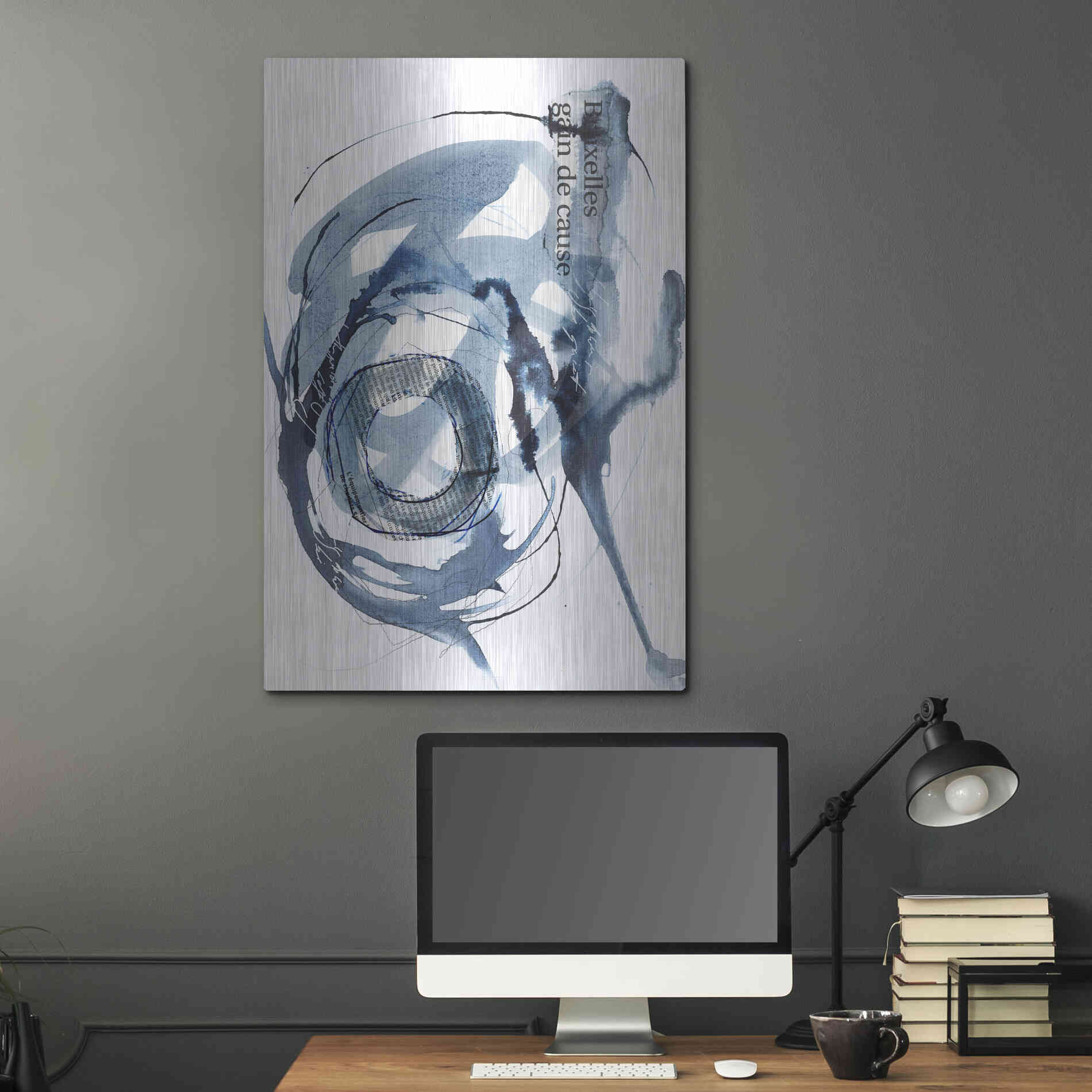 Luxe Metal Art 'Story Of Hope Blue' by Andrea Haase Metal Wall Art,24x36