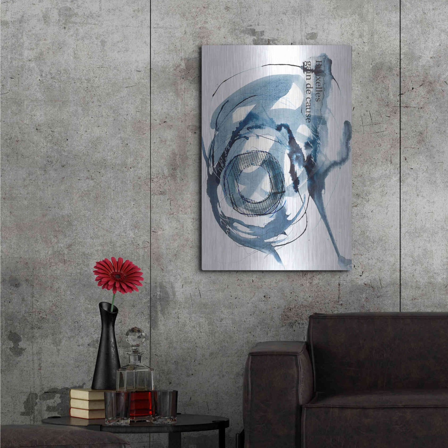 Luxe Metal Art 'Story Of Hope Blue' by Andrea Haase Metal Wall Art,24x36