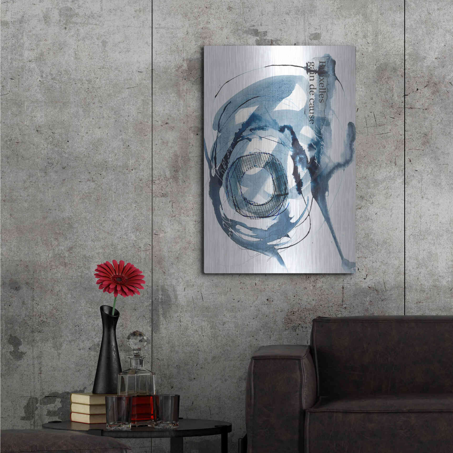 Luxe Metal Art 'Story Of Hope Blue' by Andrea Haase Metal Wall Art,24x36