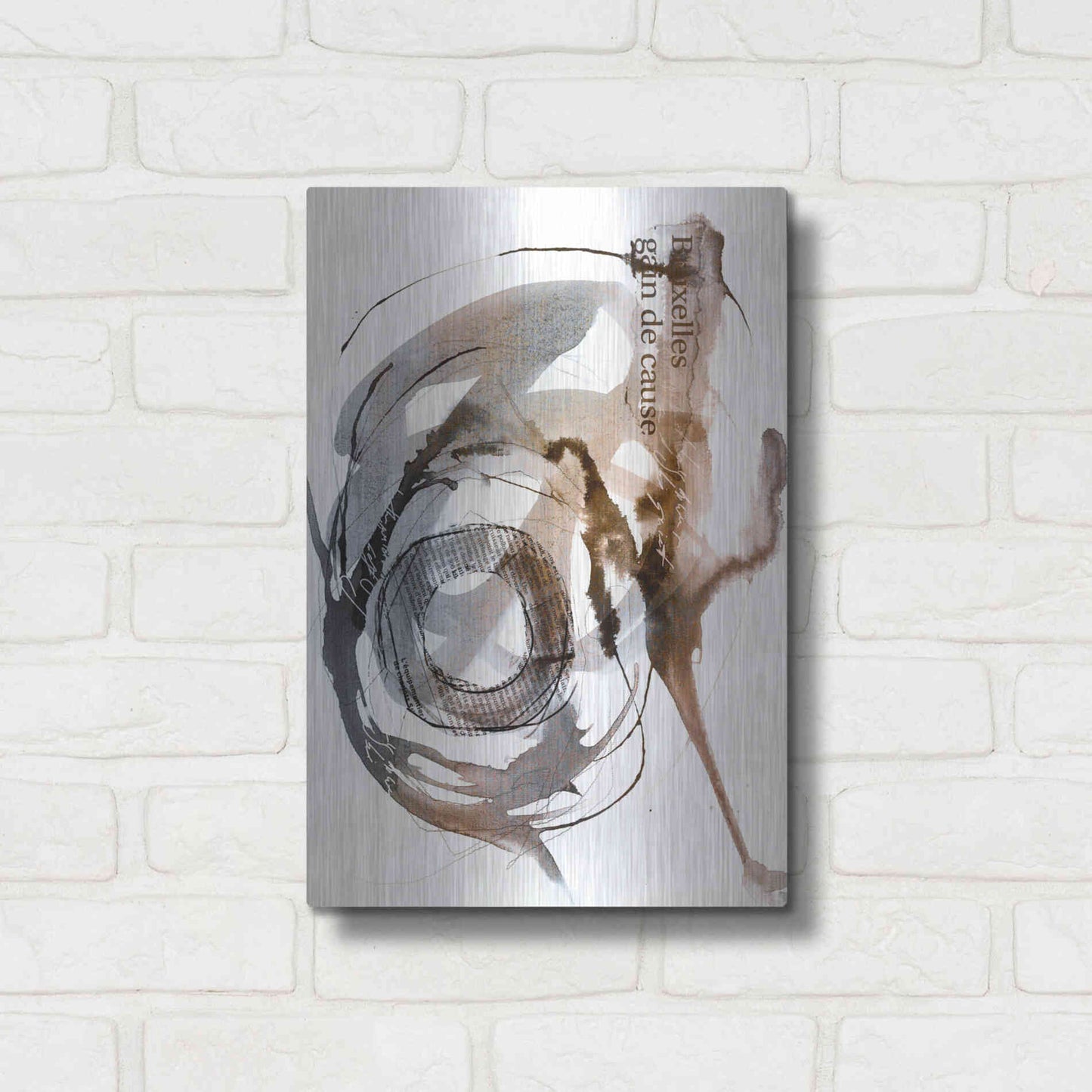 Luxe Metal Art 'Story Of Hope Brown' by Andrea Haase Metal Wall Art,12x16