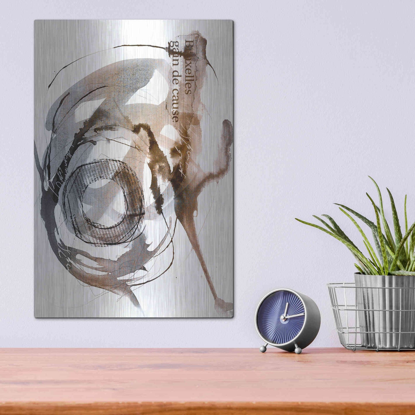 Luxe Metal Art 'Story Of Hope Brown' by Andrea Haase Metal Wall Art,12x16