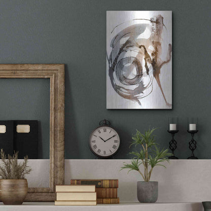 Luxe Metal Art 'Story Of Hope Brown' by Andrea Haase Metal Wall Art,12x16