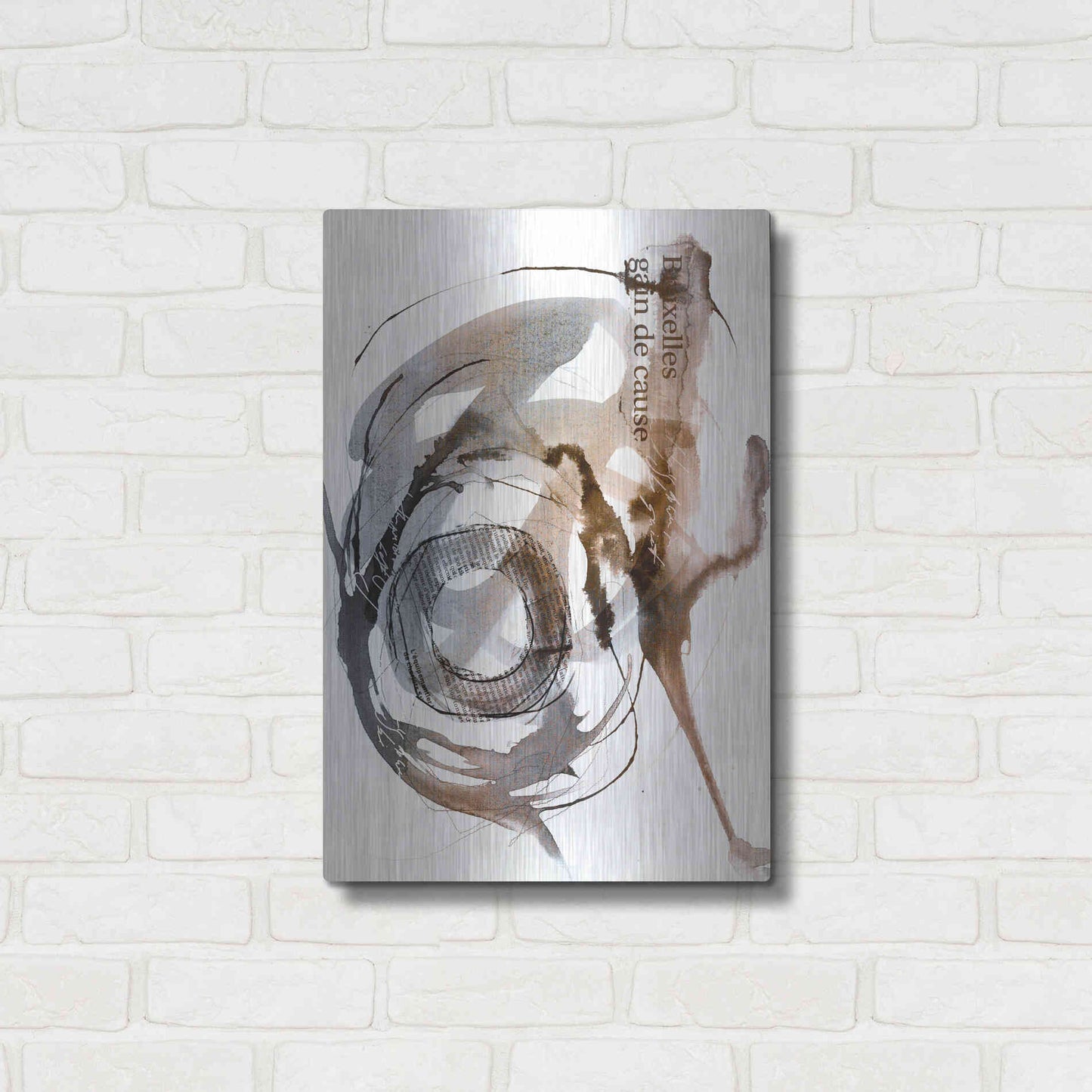 Luxe Metal Art 'Story Of Hope Brown' by Andrea Haase Metal Wall Art,16x24