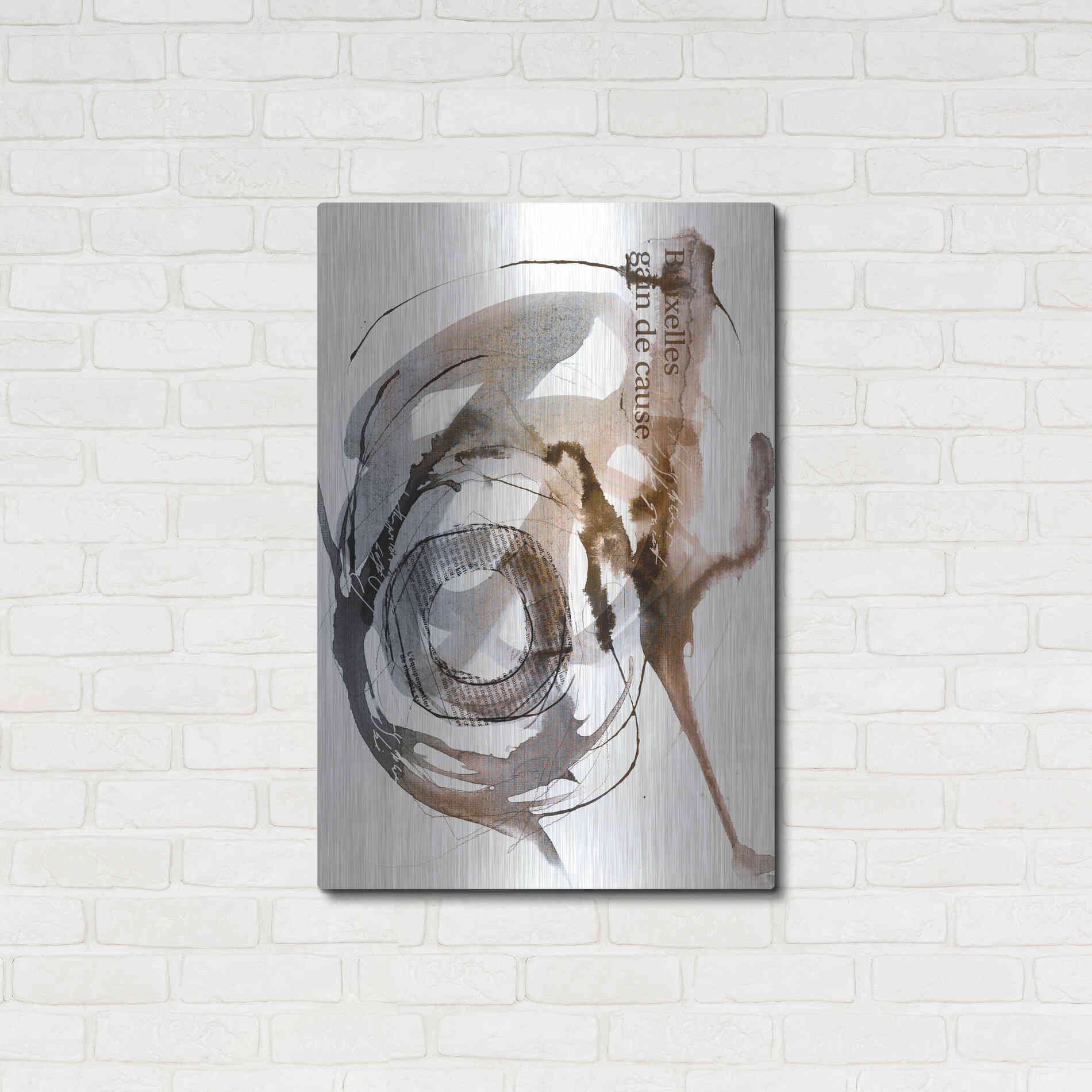 Luxe Metal Art 'Story Of Hope Brown' by Andrea Haase Metal Wall Art,24x36