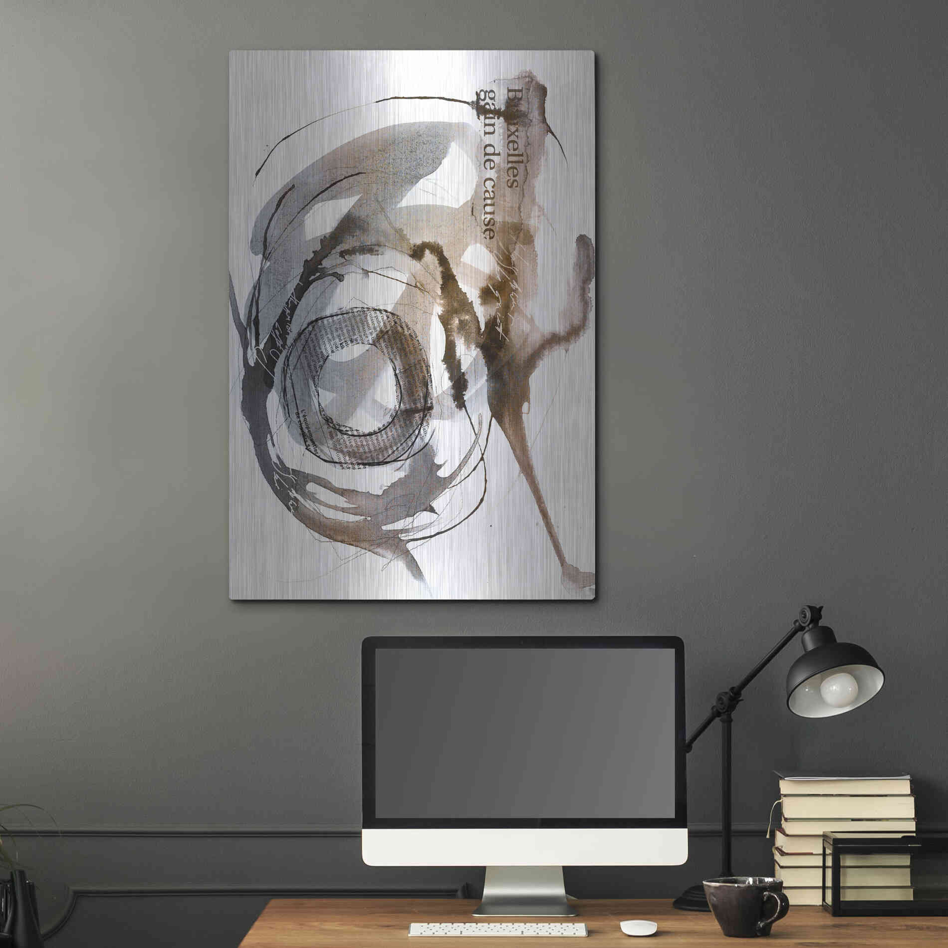 Luxe Metal Art 'Story Of Hope Brown' by Andrea Haase Metal Wall Art,24x36