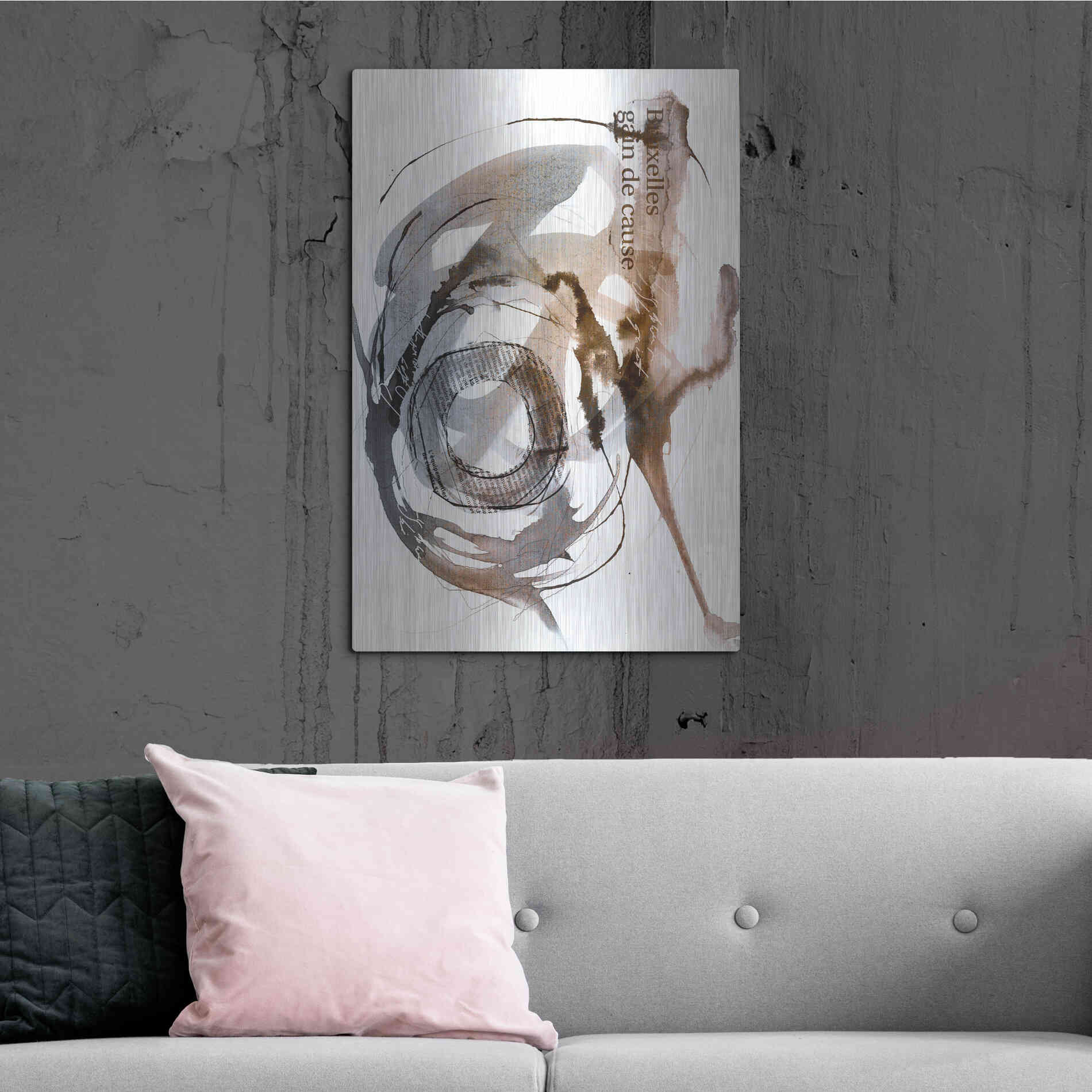 Luxe Metal Art 'Story Of Hope Brown' by Andrea Haase Metal Wall Art,24x36