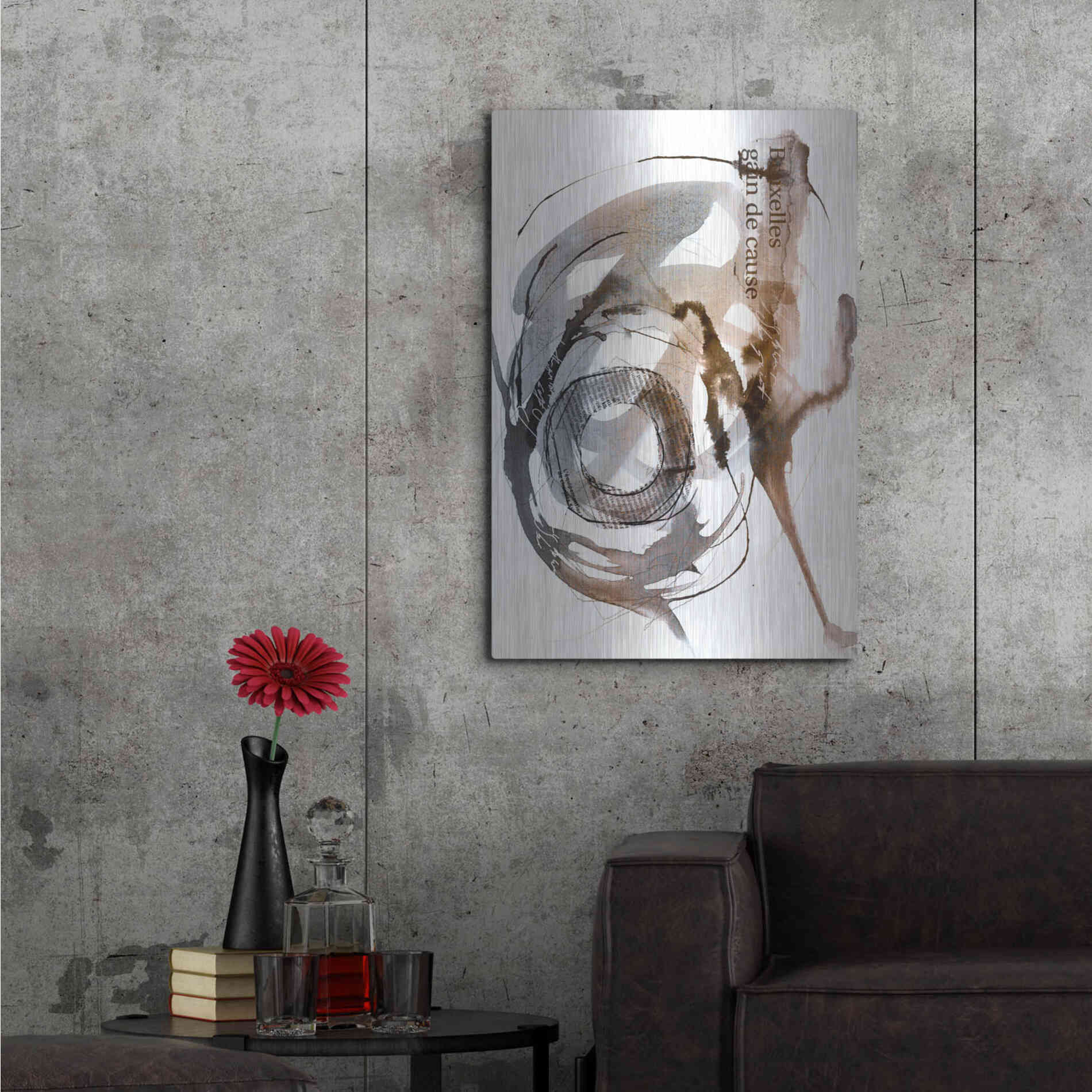 Luxe Metal Art 'Story Of Hope Brown' by Andrea Haase Metal Wall Art,24x36