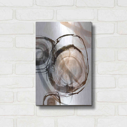 Luxe Metal Art 'Story Of Escape Brown' by Andrea Haase Metal Wall Art,12x16