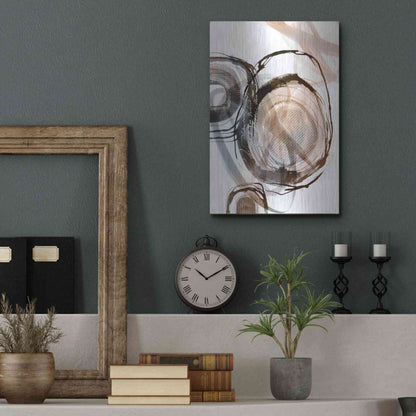 Luxe Metal Art 'Story Of Escape Brown' by Andrea Haase Metal Wall Art,12x16