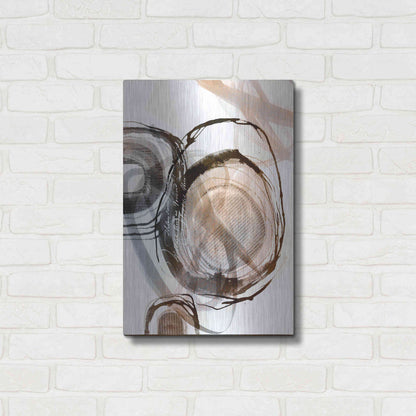 Luxe Metal Art 'Story Of Escape Brown' by Andrea Haase Metal Wall Art,16x24