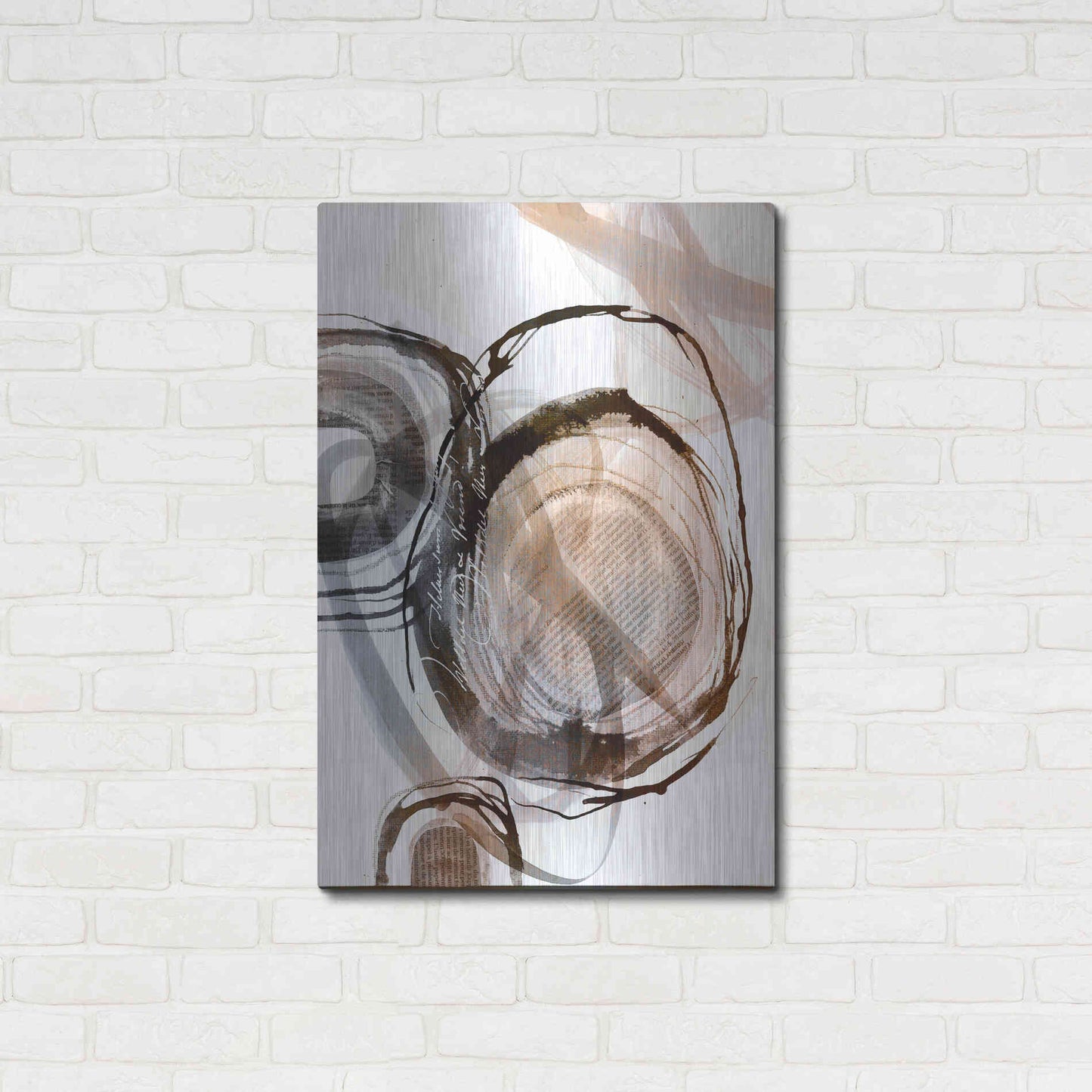 Luxe Metal Art 'Story Of Escape Brown' by Andrea Haase Metal Wall Art,24x36