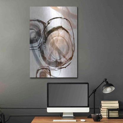 Luxe Metal Art 'Story Of Escape Brown' by Andrea Haase Metal Wall Art,24x36