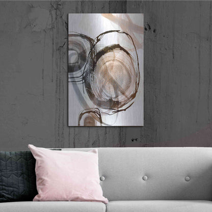 Luxe Metal Art 'Story Of Escape Brown' by Andrea Haase Metal Wall Art,24x36