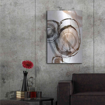 Luxe Metal Art 'Story Of Escape Brown' by Andrea Haase Metal Wall Art,24x36