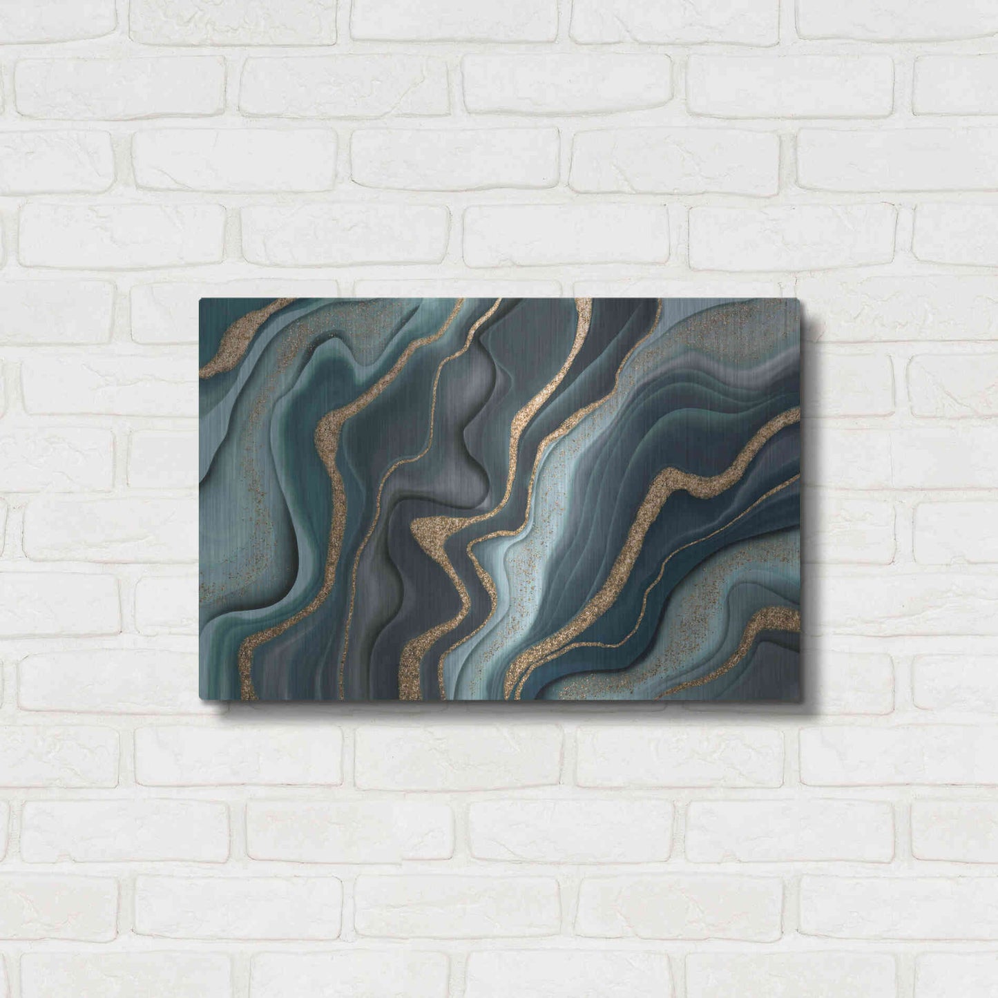 Luxe Metal Art 'Marbled Ink' by Andrea Haase Metal Wall Art,24x16