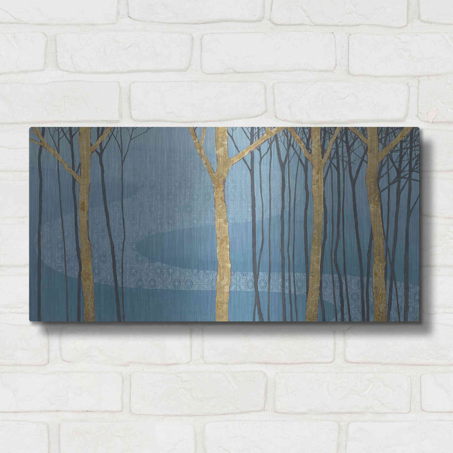 Luxe Metal Art 'Katonah Gold' by Kathrine Lovell, Metal Wall Art,24x12