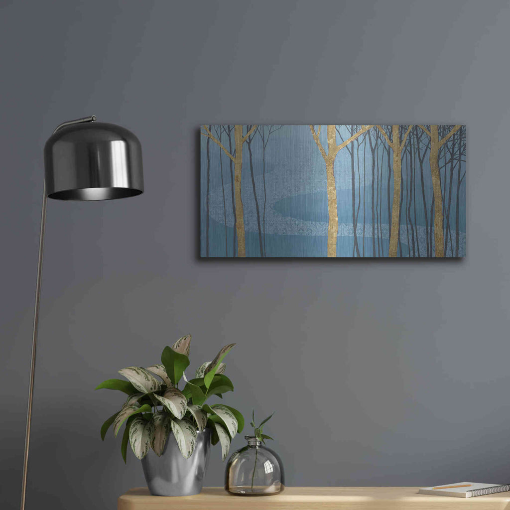 Luxe Metal Art 'Katonah Gold' by Kathrine Lovell, Metal Wall Art,24x12