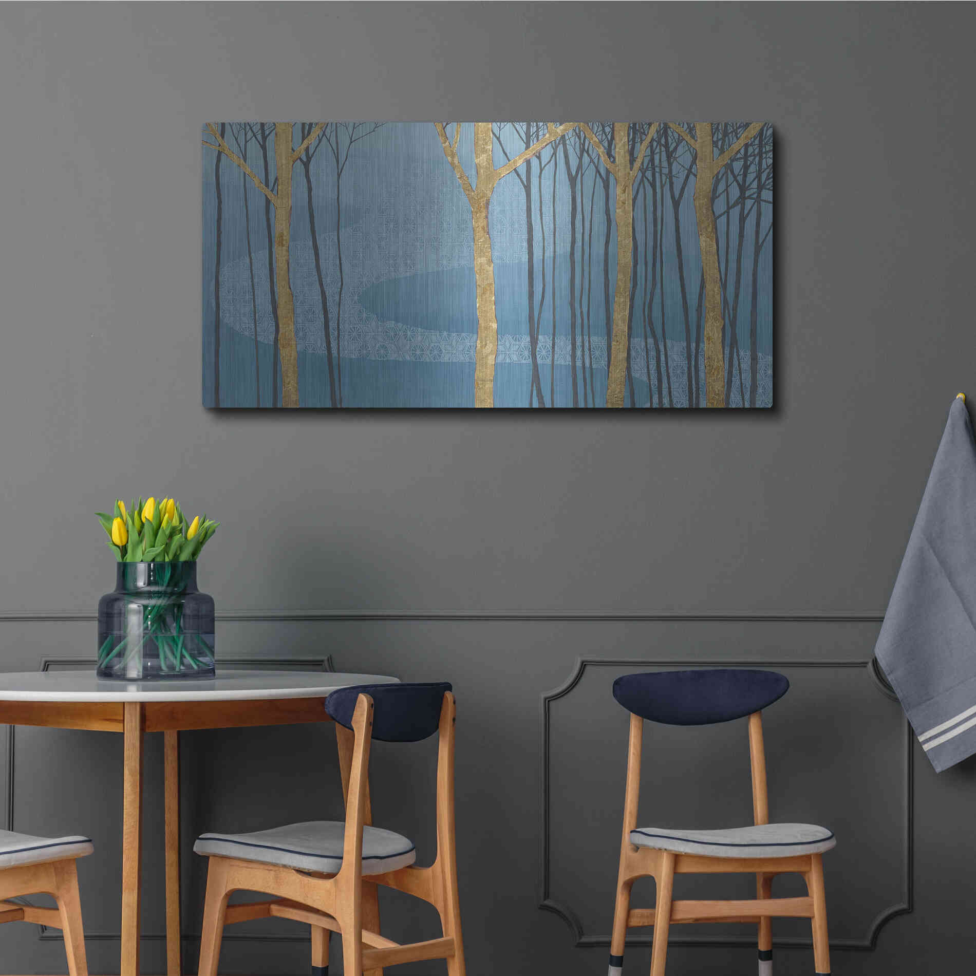 Luxe Metal Art 'Katonah Gold' by Kathrine Lovell, Metal Wall Art,48x24