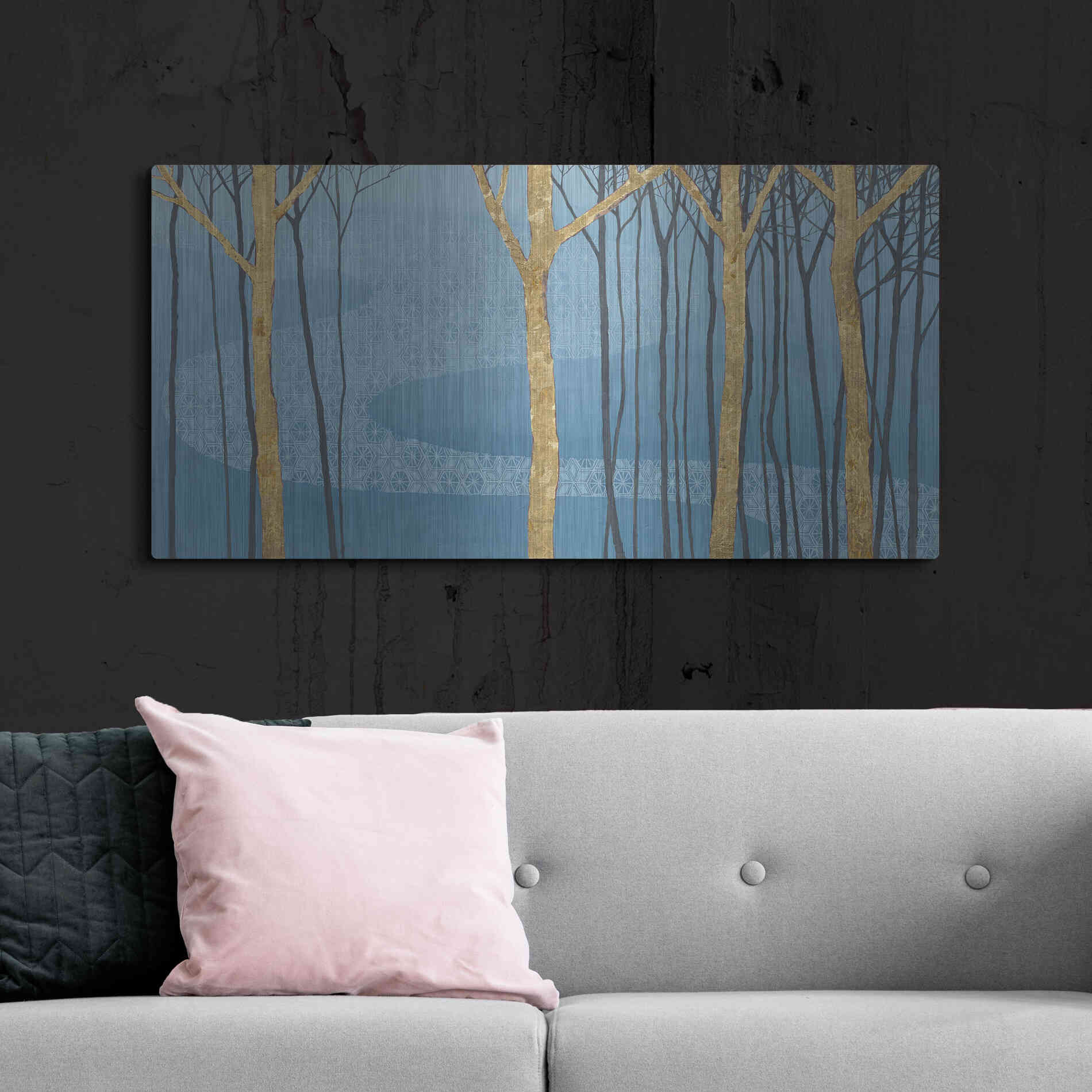 Luxe Metal Art 'Katonah Gold' by Kathrine Lovell, Metal Wall Art,48x24