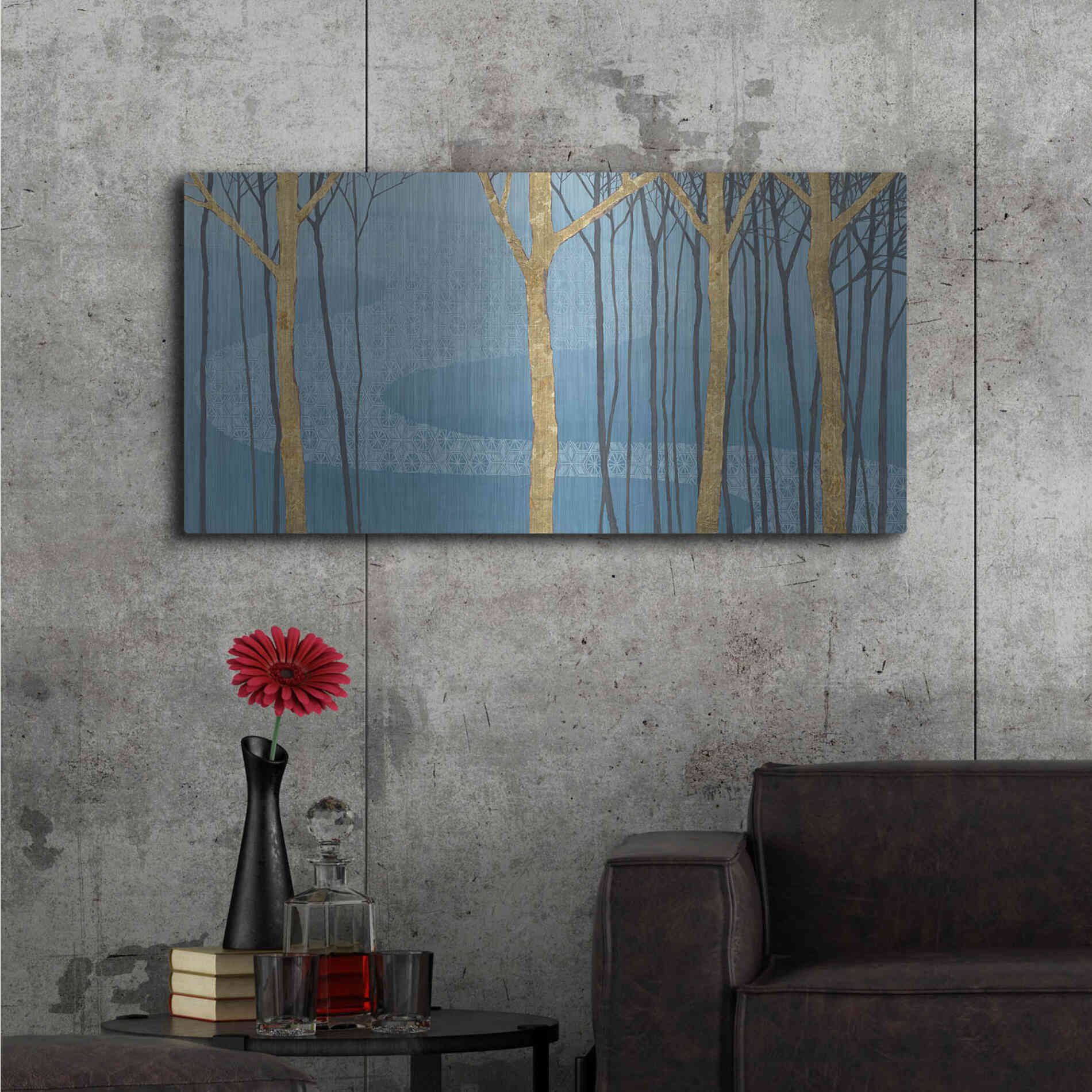 Luxe Metal Art 'Katonah Gold' by Kathrine Lovell, Metal Wall Art,48x24