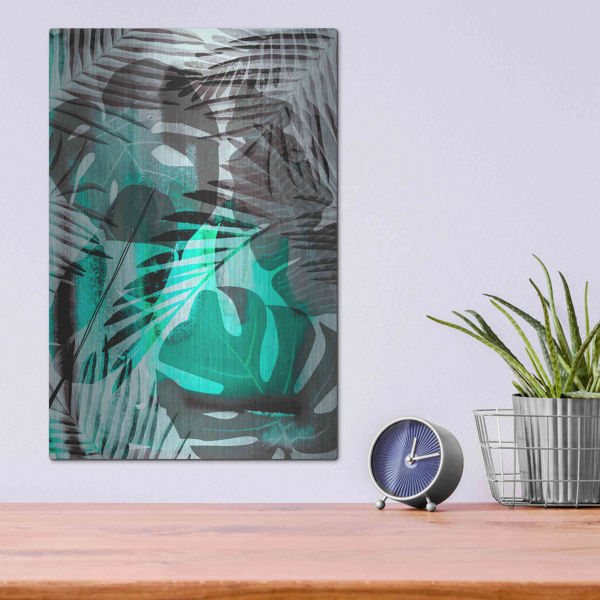 Luxe Metal Art 'Exotic Night Green' by Andrea Haase Metal Wall Art,12x16