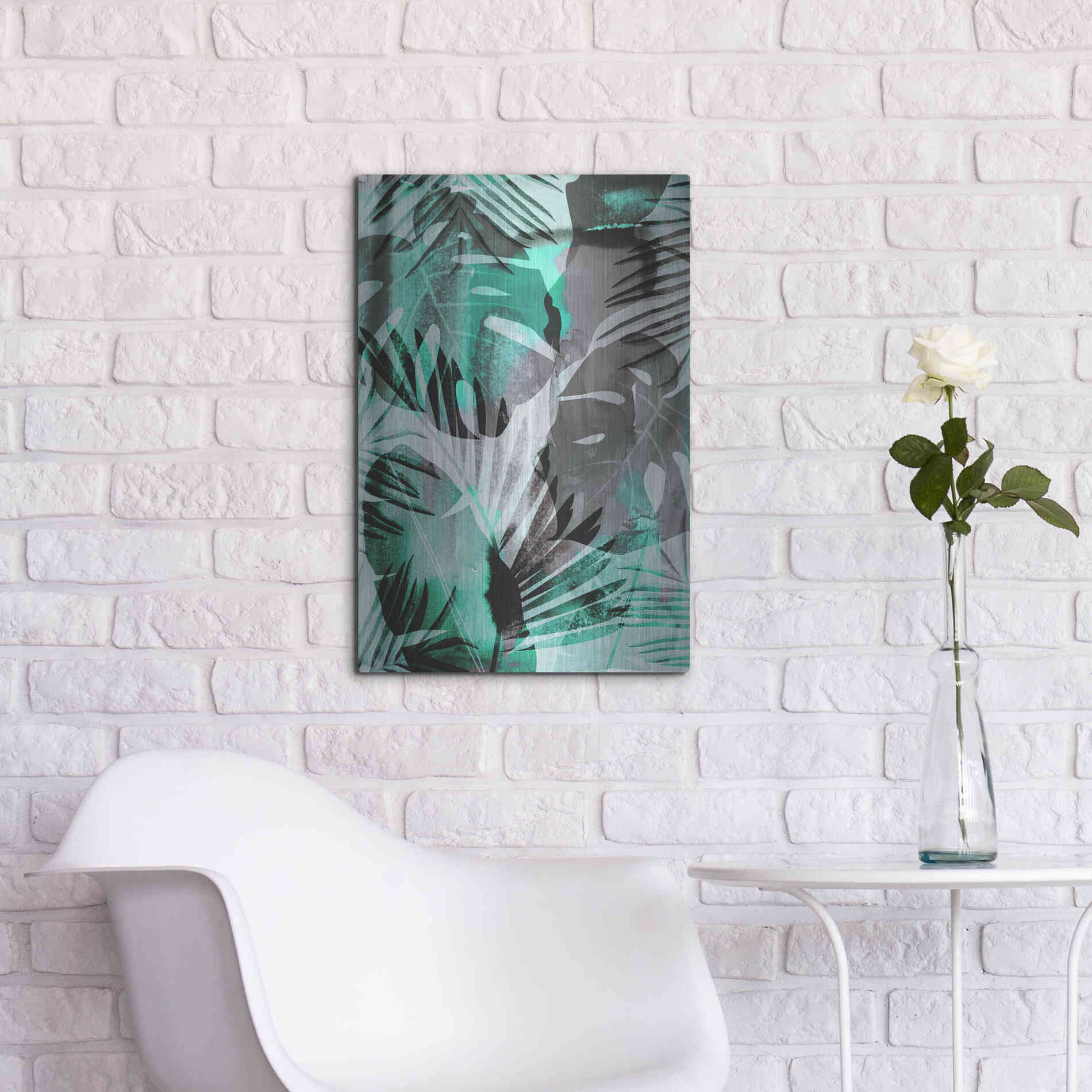 Luxe Metal Art 'Exotic Journey Green' by Andrea Haase Metal Wall Art,16x24
