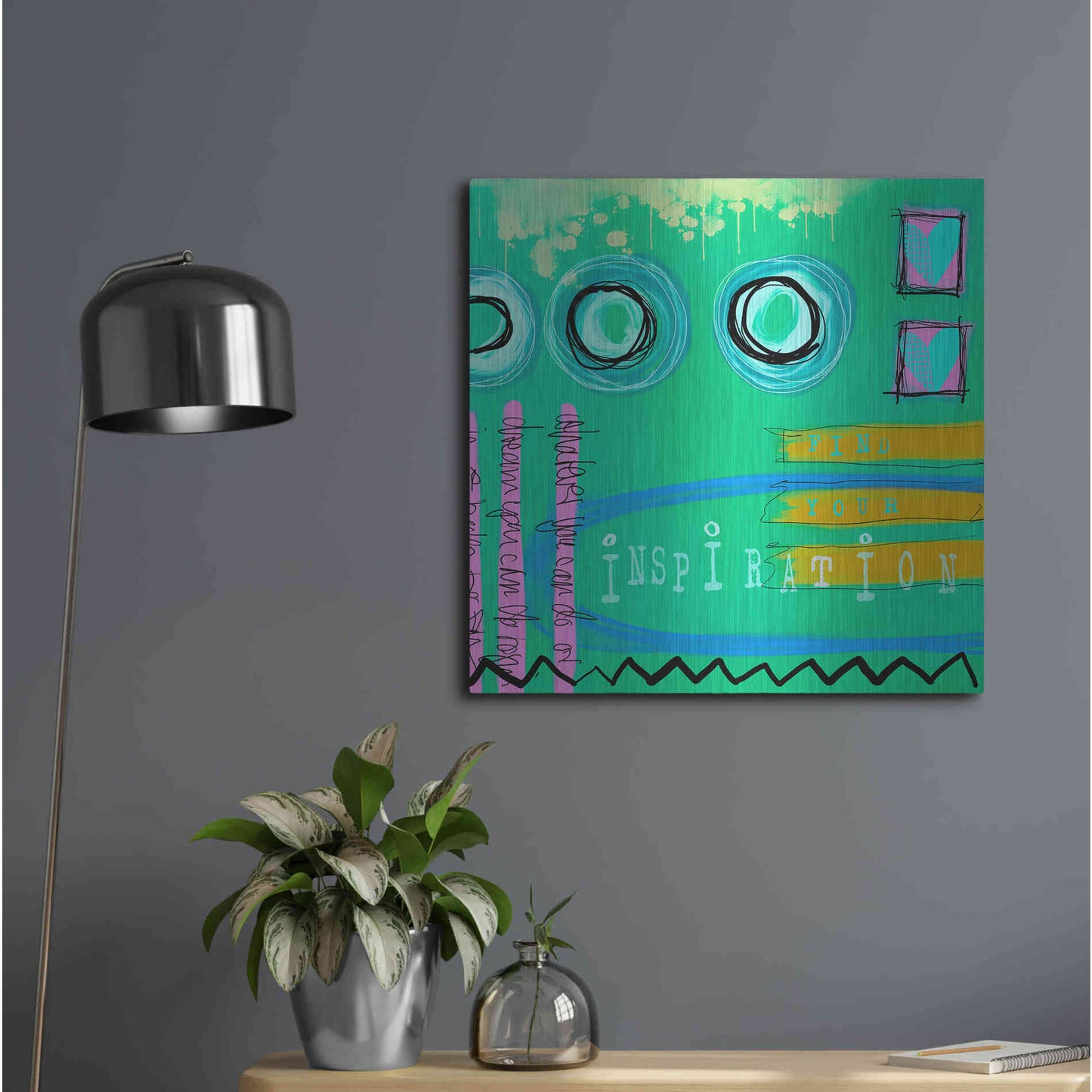 Luxe Metal Art 'Abstract Inspiration' by Andrea Haase Metal Wall Art,24x24