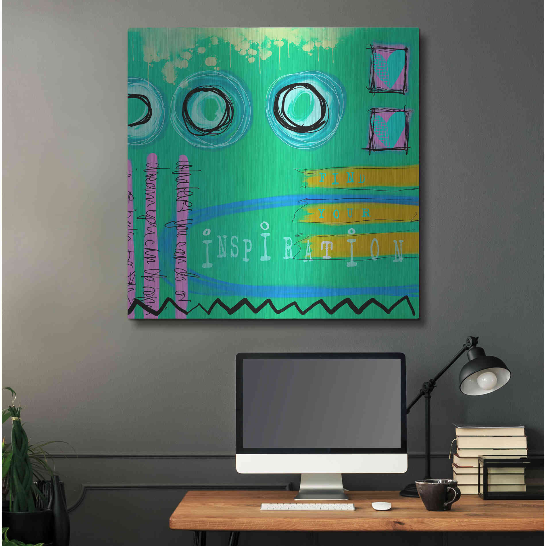 Luxe Metal Art 'Abstract Inspiration' by Andrea Haase Metal Wall Art,36x36