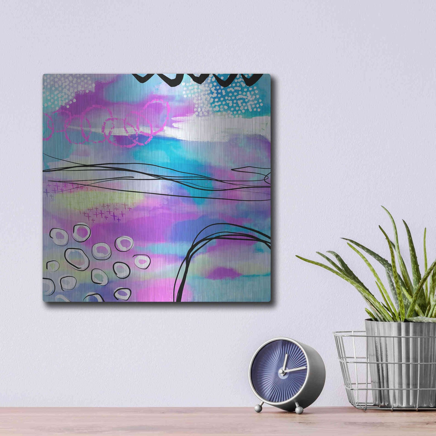 Luxe Metal Art 'Abstract Summer Dream' by Andrea Haase Metal Wall Art,12x12