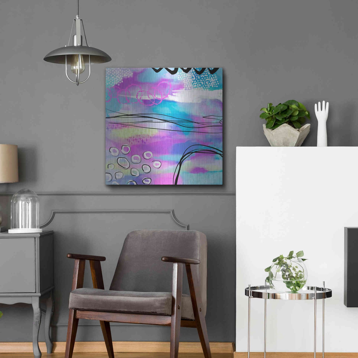 Luxe Metal Art 'Abstract Summer Dream' by Andrea Haase Metal Wall Art,24x24
