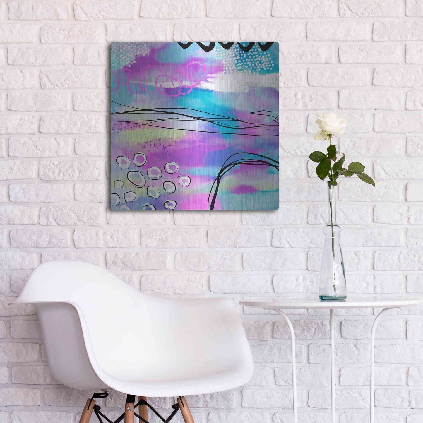 Luxe Metal Art 'Abstract Summer Dream' by Andrea Haase Metal Wall Art,24x24