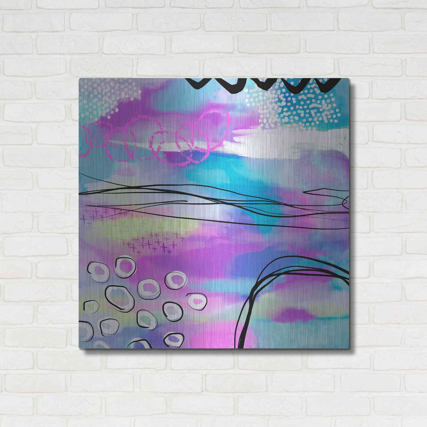 Luxe Metal Art 'Abstract Summer Dream' by Andrea Haase Metal Wall Art,36x36