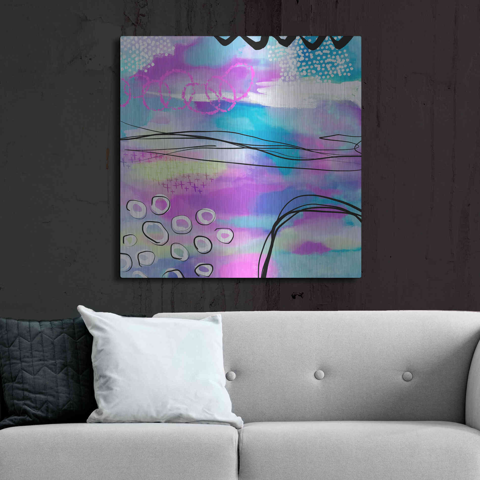 Luxe Metal Art 'Abstract Summer Dream' by Andrea Haase Metal Wall Art,36x36