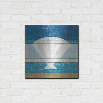 Luxe Metal Art 'Beachscape Shell' by Michael Mullan, Metal Wall Art,24x24