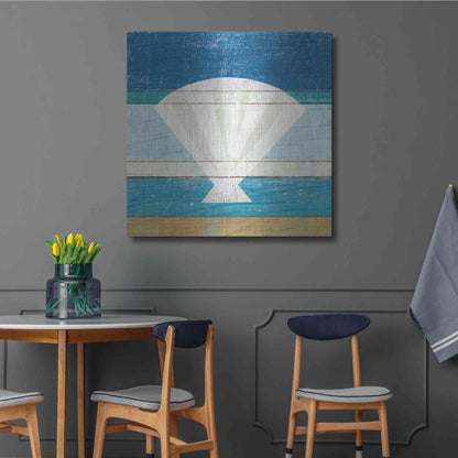 Luxe Metal Art 'Beachscape Shell' by Michael Mullan, Metal Wall Art,36x36