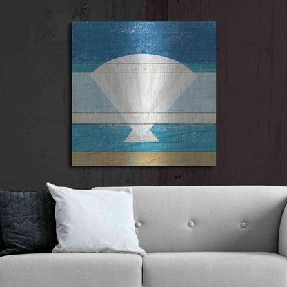 Luxe Metal Art 'Beachscape Shell' by Michael Mullan, Metal Wall Art,36x36